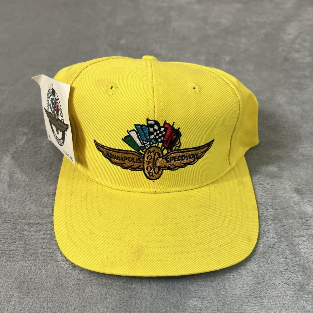 Vintage Indianapolis Motor Speedway Staff Safety Hat Snap Back One Size Logo 7